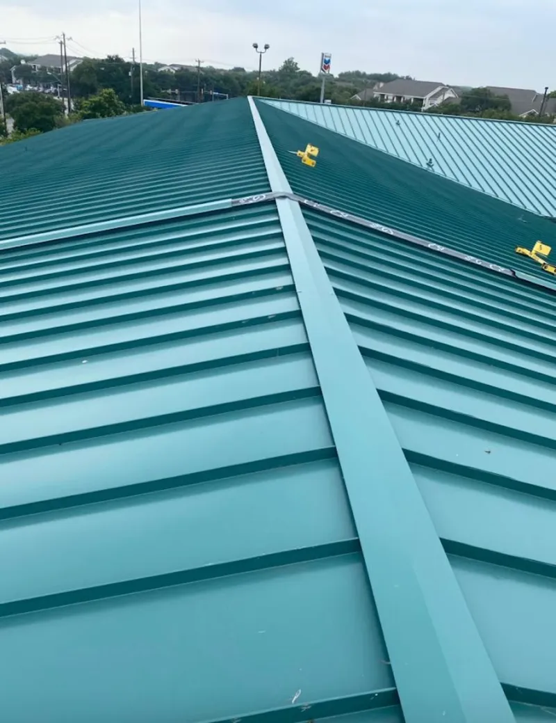Green commercial metal roof ridge and valley for Metal Roof Repair in Bucksport